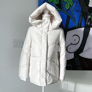 COLE HAAN Down jacket hooded Puffer Quilted SIZE S
